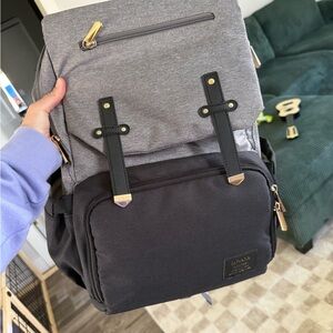 Two-Tone Gray and Black Diaper Bag